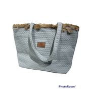 Quilted Chevron Tote Bag - Storm